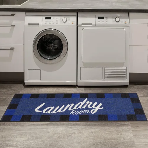Miniatura 13 de Alfombra lavable a máquina con diseño de texto antideslizante con parte trasera de goma, 2 x 5, para lavandería, para baño, lavadero, 20 x 59