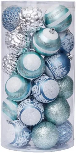 Miniatura 11 de Juego de 30 adornos de bolas de Navidad, bolas de adornos de Navidad inastillables, decoración de árbol de Navidad, bolas de árbol de Navidad rojas
