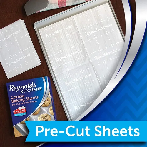 Miniatura 3 de Reynolds Kitchens Hojas para hornear galletas, papel pergamino precortado (22 hojas, paquete de 2)