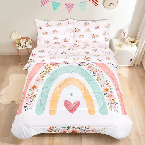 Miniatura 14 de Pea Pod Juego de ropa de cama de muselina para niños pequeños arcoíris de 3 piezas - Ropa de cama suave y transpirable para cuna con sábana