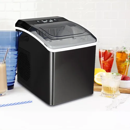 Miniatura 2 de Koolatron Máquina de hielo portátil para encimera, 2 tamaños, cubos de hielo en bala, listos en 6 minutos, 26.5 libras/día con cuchara de hielo