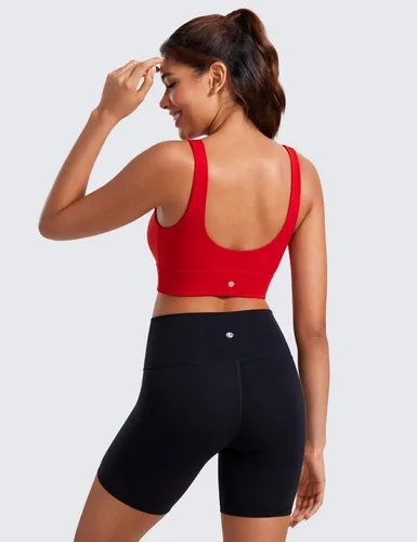 Miniatura 122 de CRZ YOGA Butterluxe - Brasier deportivo con espalda en U para mujer, cuello redondo, acolchado, de bajo impacto, para yoga, entrenamiento
