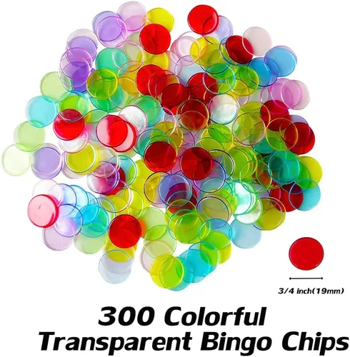 Miniatura 3 de SEETOOOGAMES Juego de bingo de lujo, jaula de metal de 8 pulgadas, 50 tarjetas de papel, 300 fichas transparentes coloridas, bolas de bingo