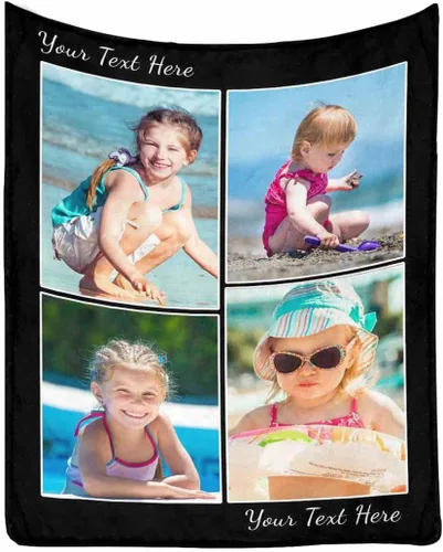 Miniatura 33 de Manta de Fotos Personalizada para Amigos BFF Navidad, Manta de Cama Personalizada con Collage de 9 Fotos para Mamá Papá Fotos Familiares Multi 02