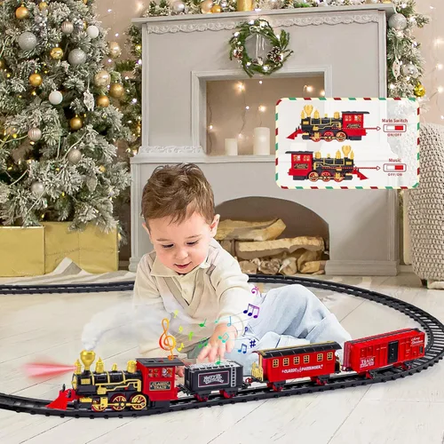Miniatura 5 de Letapapa Conjunto de Tren, Conjuntos de Tren de Navidad para Debajo del Árbol, Juguete de Tren Eléctrico para Niños y Niñas, Tren de Juguete