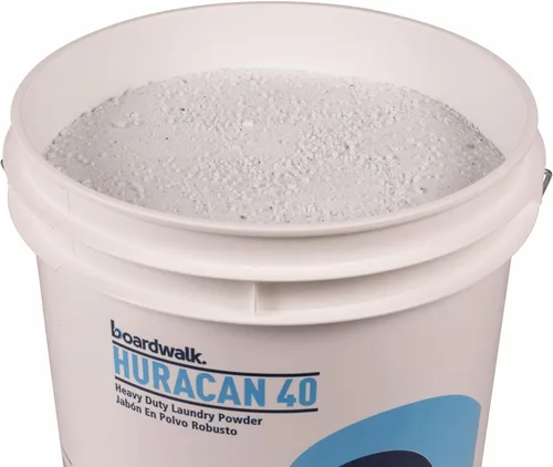 Miniatura 3 de Detergente en polvo industrial de bajo contenido en espuma Boardwalk BWKHURACAN40, aroma fresco a limón, balde de 40 libras