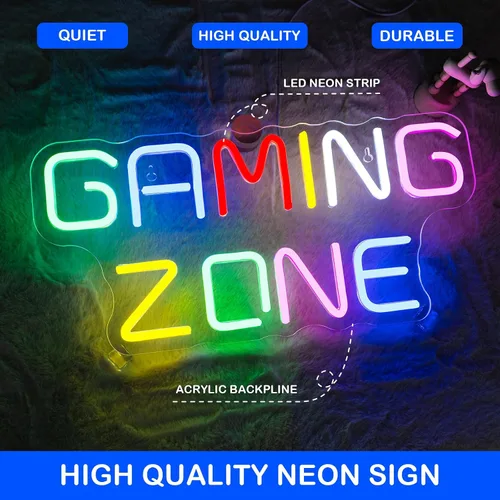 Miniatura 5 de Señal de neón LED de zona de juego Horseneon, letreros de neón de juegos para decoración de pared, luces de neón de juegos con USB para sala de Zona