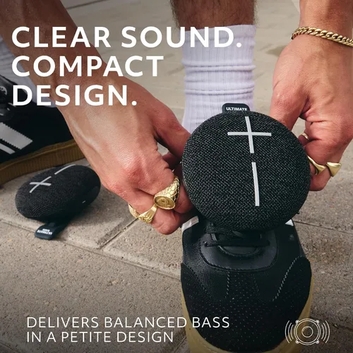 Miniatura 5 de Ultimate Ears MINIROLL Altavoz Bluetooth ultra portátil impermeable, graves grandes, IP67 a prueba de polvo, rango de 131 pies, color negro suave