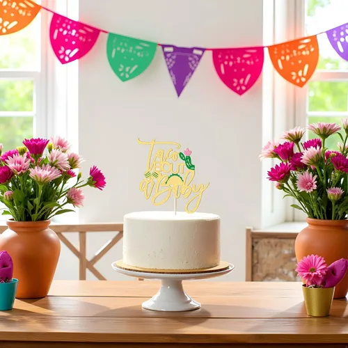 Miniatura 7 de Sleyberoy Taco Bout a Baby Cake Topper-Fiesta de cumpleaños temática mexicana 、 taco Bout a Baby Shower 、 revelación de género, papel para fiesta