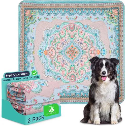Miniatura 14 de Aitmexcn Almohadilla lavable para orina de perro, 100% impermeable, tapete de entrenamiento para cachorros o perros mayores, almohadillas Color Paws