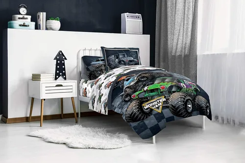 Miniatura 7 de Jay Franco Monster Jam Grave Digger - Juego de cama matrimonial con cesta desplegable