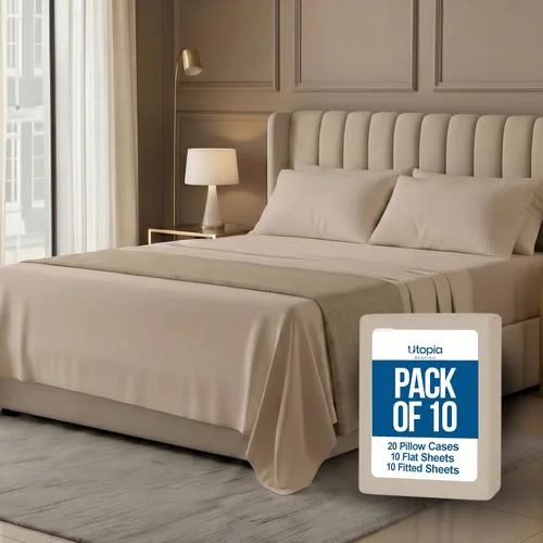 Miniatura 17 de Utopia Bedding Juego de sábanas de tamaño King, paquete a granel de 8 sábanas, microfibra suave cepillada, bolsillos profundos, resistente al