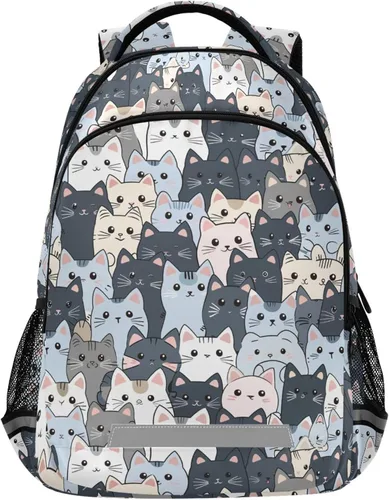 Miniatura 40 de MNSRUU Mochila escolar con correa para el pecho, mochila para laptop Galaxy Planets, mochila de senderismo de viaje para niños y niñas, Animal 031