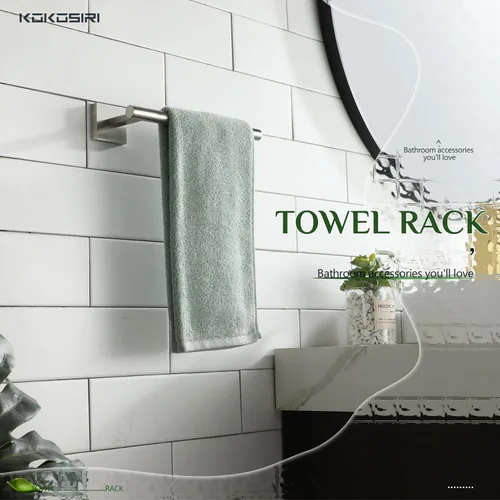 Miniatura 6 de KOKOSIRI Toallero de níquel cepillado, accesorios de baño, barras de toalla de mano, montaje en pared, gabinete de cocina, soporte de papel de acero