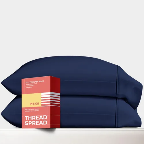 Miniatura 16 de Thread Spread Fundas de Almohada de Algodón Egipcio 100% Tamaño Estándar/Queen Juego de 2 - Fundas de Almohada Beige Satén de Lujo con Cuenta