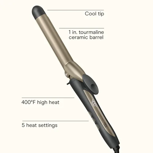 Miniatura 2 de INFINITI PRO CONAIR Rizador de cerámica de turmalina de 1 pulgada, rizador de pinza, barril de 1 pulgada produce rizos clásicos, rizador de pelo