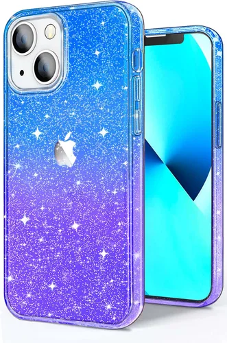 Miniatura 13 de JJGoo Compatible con iPhone 13 Funda, Purpurina Suave TPU A Prueba de Golpes Protectora Parachoques Cubierta, Brillante Bling Brilloso Lindo Delgado