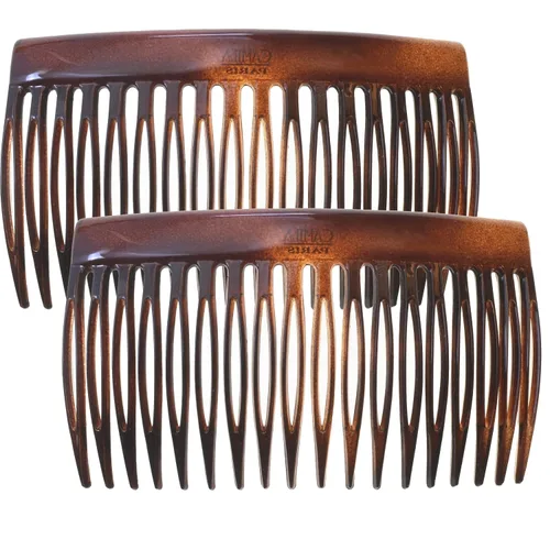 Miniatura 21 de Camila Paris CP3109 - Peine lateral francés para el cabello, pequeño, curvado, beige, con torsión francesa, decorativo, pinzas de sujeción fuerte