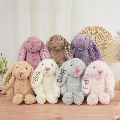 Miniatura 4 de shiguangji Regalo de Pascua con el nombre del niño bordado de conejo de Pascua personalizado, conejito de Pascua, conejito de Pascua, regalo
