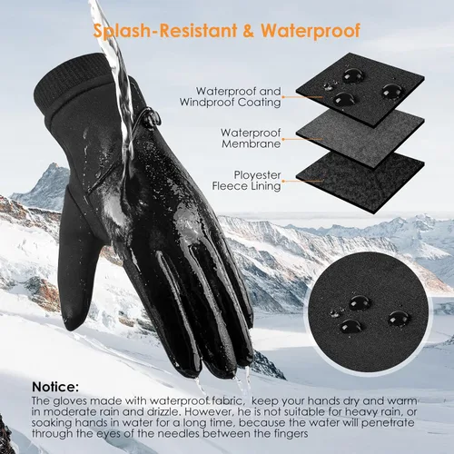 Miniatura 3 de HOLDINA Winter Gloves Women with Touchscreen Fingers,Gloves for Women Water-Resistant with Anti-Slip Leather