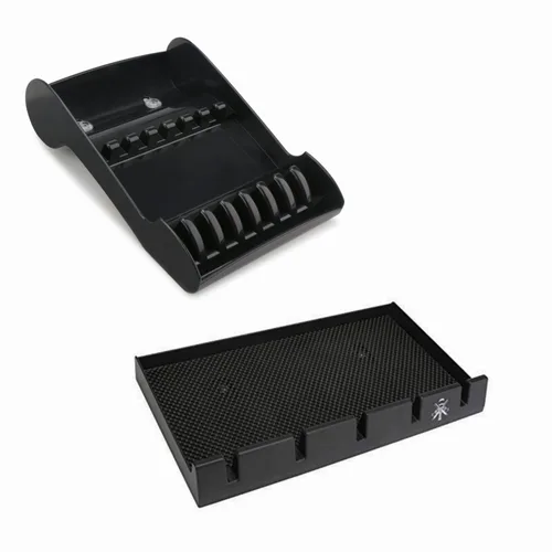 Segbeauty Soporte de corte y bandeja de cortapelos de peluquería, estante profesional para tijeras de corte de peluquería para estilista, 5 muescas