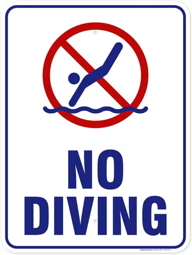 Miniatura 9 de Señal de no buceo, 12 x 18 pulgadas, HDPE de 55 mil de grosor (polietileno de alta densidad), fabricado en Estados Unidos por My Sign Center