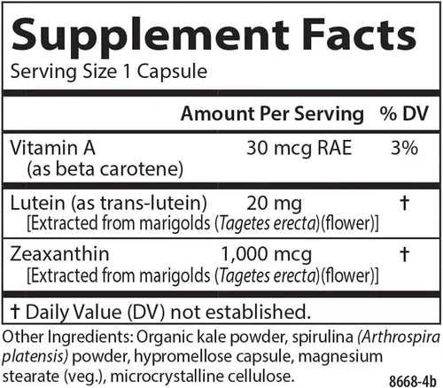 Miniatura 4 de Carlson - Luteína y verduras, 20 mg, soporte de la visión y función ocular, antioxidante, 30 cápsulas vegetarianas