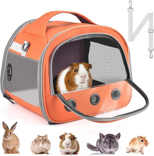Bissap Bolsa de transporte portátil para conejillos de indias, bolsa portátil para animales pequeños para hámster, chinchilla, conejo, jerbo, erizo,