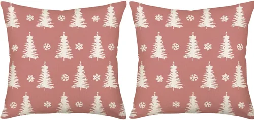Miniatura 8 de Fundas de almohada decorativas para árbol de Navidad en blanco y negro de 16 x 16 pulgadas, juego de 2 fundas de almohada con diseño de árboles