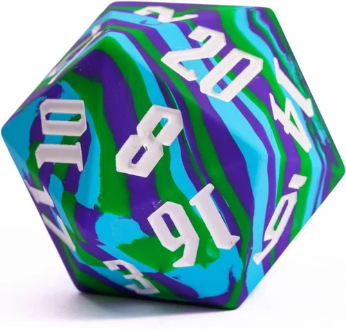 Miniatura 3 de Silicona D20 de 2.165 in, dados individuales de 20 caras gigantes D20 D20, colores camuflaje, tacto suave y cómodo, gorila perfecta