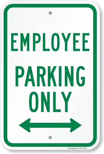 Miniatura 12 de SmartSign Letrero de metal "Employee Parking Only" de 18 x 12 pulgadas con flecha derecha, aluminio laminado inoxidable de 63 mil, verde y blanco