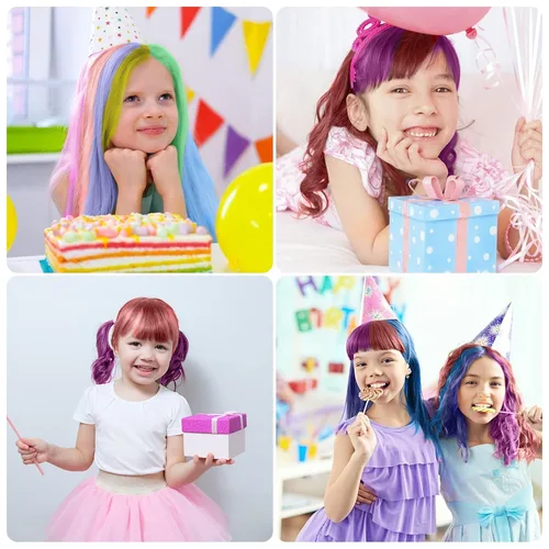 Miniatura 8 de Peine de tiza para el cabello, tinte de color temporal, manualidades para niñas de 4, 5, 6, 7, 8, 9, 10 años, tiza para el cabello lavable