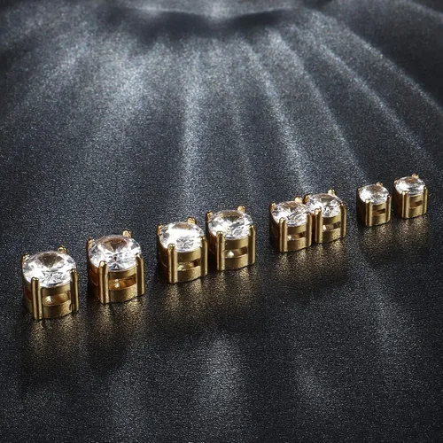 Miniatura 11 de Jstyle Aretes magnéticos de 0.15 a 0.27 pulgadas para hombres y mujeres, brillantes y redondos, con circonita cúbica para orejas sin perforar