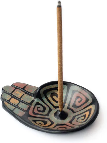 Miniatura 8 de Luna Sundara Exquisito soporte de incienso hecho a mano: ideal para varillas de incienso y quemadores hechos a mano en chulucanas, Perú por