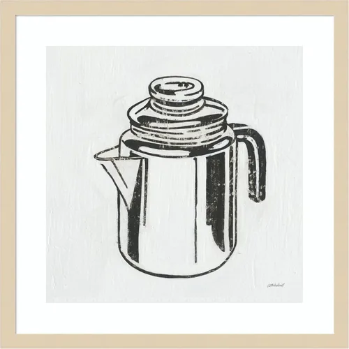 Miniatura 11 de Amanti Art Lienzo decorativo para pared enmarcado de 24 x 24 pulgadas, cafetera retro (cocina) por Kathrine Lovell, arte de pared de cocina