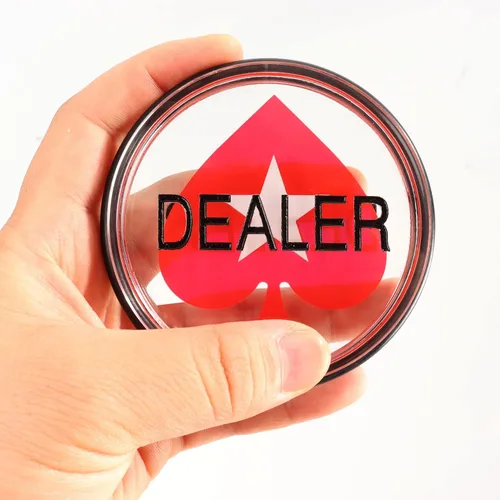 Miniatura 4 de GSE - Botón de disco de acrílico transparente de doble cara de 3 pulgadas para juegos de cartas de apuestas, Texas Hold 'em, noches de póquer