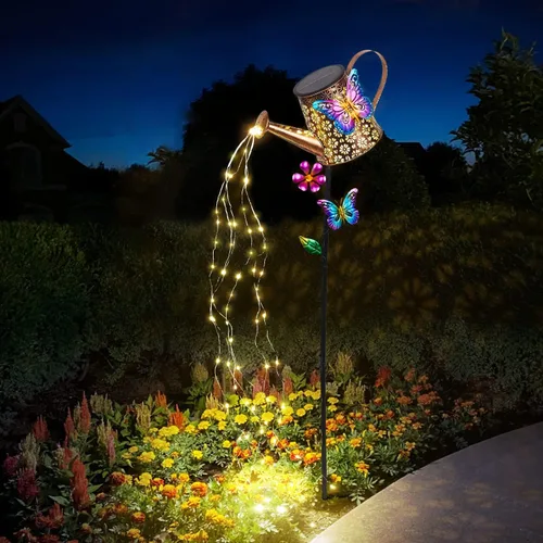 Miniatura 7 de Regadera solar con luces para jardín al aire libre, luces decorativas impermeables con estaca para jardín para patio, césped, patio, camino, porche