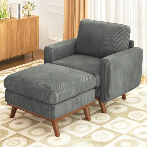 Miniatura 11 de Vesgantti Sofá modular en forma de U de 119 pulgadas, sofá modular de pana con asiento profundo y soporte de resortes, sofá convertible con 2 Beige