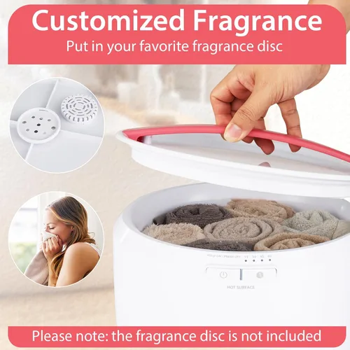 Miniatura 4 de Tangkula Cubo calentador de toallas, calentador de toallas de encimera para baño con soporte de aromaterapia, apagado automático y temporizador