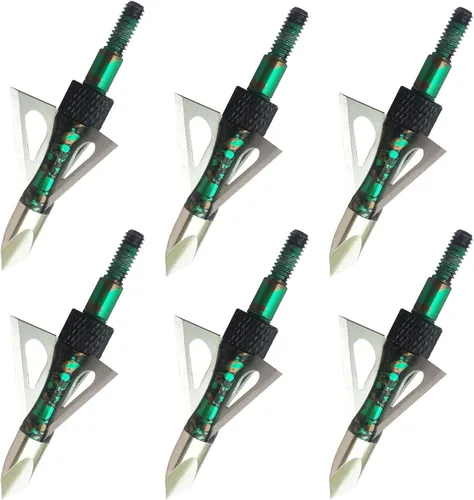Miniatura 3 de Flechas de Cazar con Puntas de Flecha de 100 Granos Puntas de Flecha de Cazar con 3 Hojas Compatibles con Ballesta y Arco Compuesto
