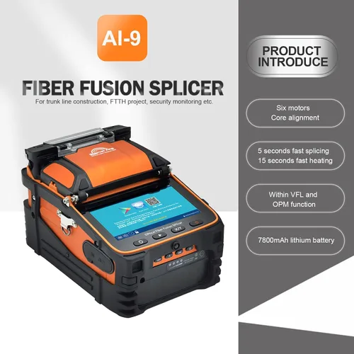 Miniatura 2 de Signal fire Nuevo Modelo AI-9 Fusionador de Empalme de Fibra de Seis Motores con Alineación de Núcleo, Automático, para FTTH, Soldadura de Fibra