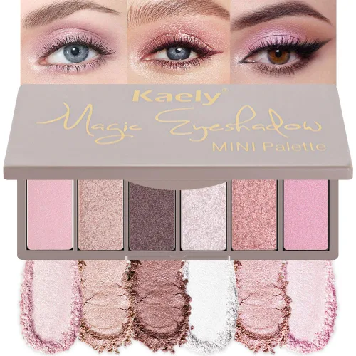 Miniatura 20 de evpct Paleta cuádruple de sombras de ojos marrón nude, brillante nude champán, dorado, marrón, cacao, brillantina, metálico, mate, alto pigmento