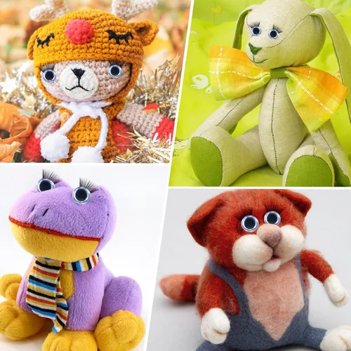 Miniatura 6 de TOAOB - 4 juegos de ojos de seguridad de 0.98 pulgadas con purpurina y arandelas y pestañas para Amigurumis de plástico plateado para manualidades