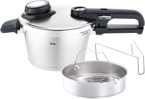 Fissler Vitavit Premium - Olla a presión premium con inserto de vapor, 2.6 cuartos