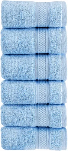 Miniatura 10 de HALLEY Juego de toallas de algodón turco con 2 toallas de baño, 2 toallas de mano y 2 toallas pequeñas, calidad de hotel y spa, toallas suaves