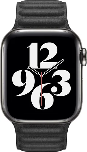 Miniatura 3 de Apple - Correa de reloj, eslabones de piel (40 mm), negro, M/L