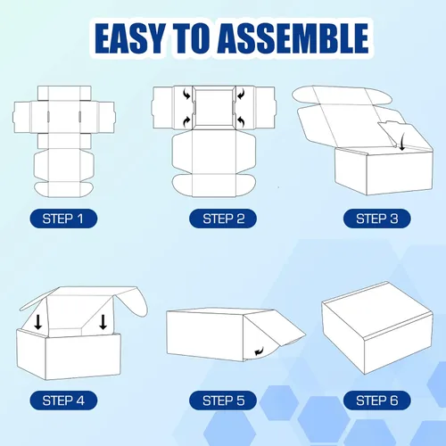 Miniatura 6 de Paquete de 25 cajas de envío, 8 x 4 x 2 pulgadas, caja pequeña de cartón corrugado para envíos de negocios, regalos, decoraciones, papel kraft marrón