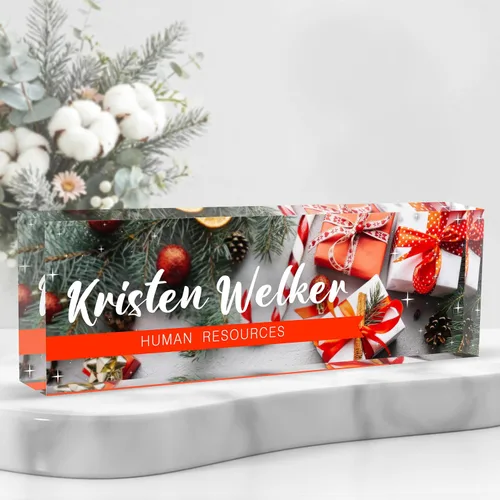 Miniatura 32 de Placa de nombre personalizada para escritorio, placa de nombre de escritorio de acrílico personalizada, regalos de agradecimiento a los empleados