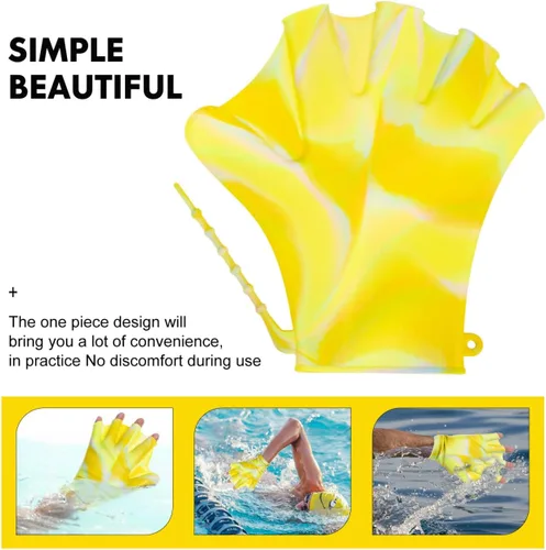 Miniatura 2 de Baluue 2 guantes de natación, guantes de natación acuática, para entrenamiento en agua, palmeados a mano, para hombres, mujeres, adultos