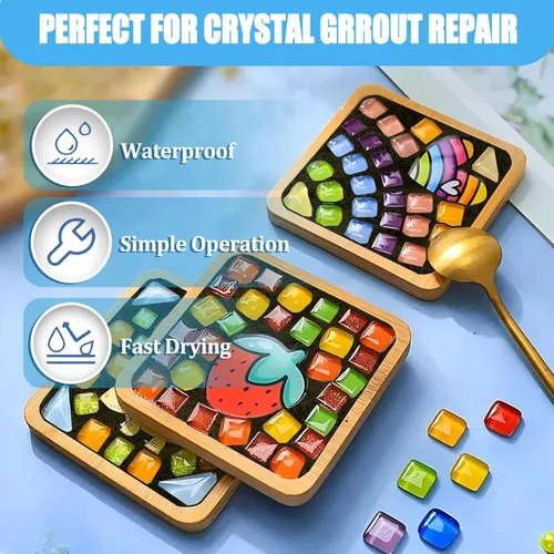 Miniatura 3 de Lechada de Mosaico de Cristal, Herramientas de Azulejos de Mosaico, Accesorios de Azulejos de Mosaico – Esencial para el Enlucido Artesanal